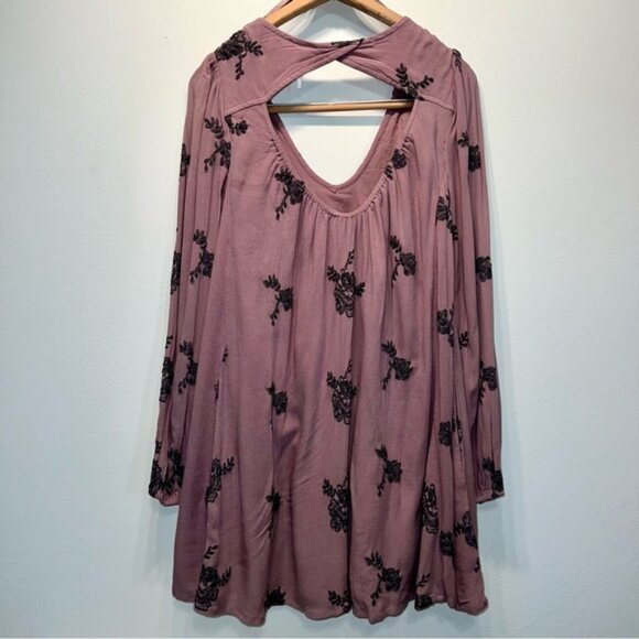 Extra Small Emma Dress Elderberry Purple Swing Dress Keyhole Bk - Picture 4 of 4